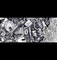 artist hand drawn doodle banner cartoon detailed vector image vector image