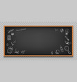blackboard with sketches and doodles vector image