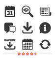 download and backup signs calendar rotation vector image