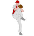 baseball pitcher detailed vector image vector image