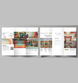tri-fold brochure business templates on both sides vector image vector image
