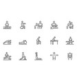 physical therapy line icons vector image vector image
