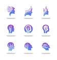 set of head tech logo concept brain robotic vector image