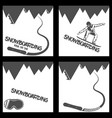 set snowboarding background mountains vector image vector image