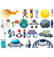 set space objects and elements isolated vector image vector image