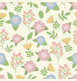 cute hand drawn summer pastel colors flowers vector image vector image