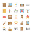 flat icons pack of furniture vector image