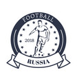 football russia 2018 sporty logotype with kicker vector image