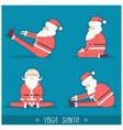 santa claus doing yoga isolated vector image