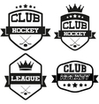 set of vintage ice hockey club badge and label vector image