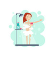 taking a shower daily routine activities of women vector image