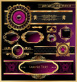 vintage black gold and pink frame label vector image vector image