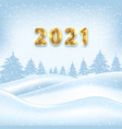 2021 new year poster winter outdoor background vector image vector image