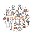 play golf print with golf icons vector image