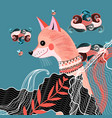 portrait a funny fox vector image