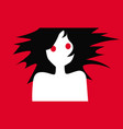 stylized image of a woman in state excitement vector image vector image