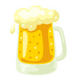 glass mug with light beer and froth vector image