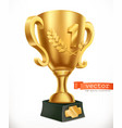 gold cup reward first place 3d icon vector image vector image