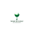 modern colorful wine and golf flag logo design vector image