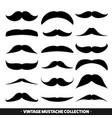 mustache isolated on white black vintage vector image