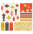 holiday seamless patterns gift tags and designs vector image vector image