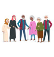 international happy old people elderly vector image