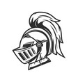 knight warrior helmet heraldry armor with plume vector image