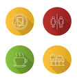 airport service flat linear long shadow icons set vector image vector image