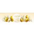 easter typography big sale poster with golden eggs vector image vector image