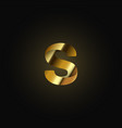gold paper folded character from a typeset vector image