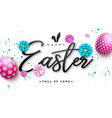 happy easter with red painted egg vector image vector image
