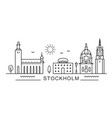 stockholm city line view poster print minimal vector image vector image