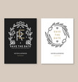 wedding invitation card template thin line vector image