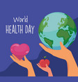 world health day card vector image vector image