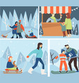 christmas holidays and wintertime winter family vector image