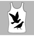 going flying pigeons black silhouette singlet vector image vector image