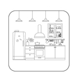 kitchen line interior vector image