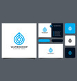 water drop logo design and business card vector image vector image