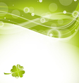 abstract wavy background with clover for st vector image
