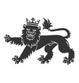 black lion with crown vector image