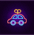 car toy neon sign vector image vector image