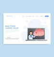 landing page online doctor concept brain experts vector image vector image