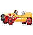 vintage mini car toy on white background vector image