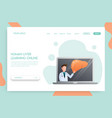 landing page online doctor liver concept vector image vector image