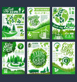 earth day banner for save planet eco concept vector image