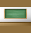 green blackboard chalkboard in empty classroom vector image