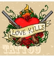 heart tattoo design vector image vector image
