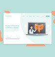 landing page online doctor intestines concept vector image vector image