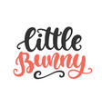 little bunny hand lettered quote vector image vector image