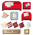living room furniture top view set 10 for interior vector image